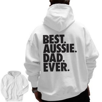 Aussie Dad Australian Shepherd Dog Dad Zip Up Hoodie Back Print | Mazezy