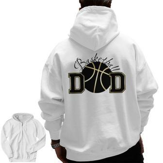 Basketball Dad Vintage Happy Father Day S Zip Up Hoodie Back Print | Mazezy AU