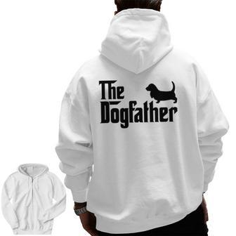 Basset Hound Dogfather Dog Lover Zip Up Hoodie Back Print | Mazezy