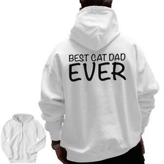 Best Cat Dad Ever Cat Dad Father Vintage Zip Up Hoodie Back Print | Mazezy