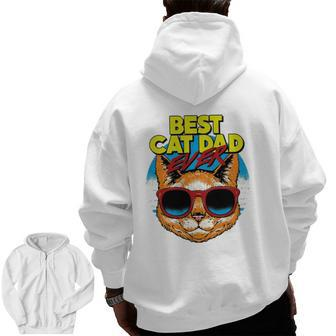 Best Cat Dad Ever Cat Lovers Zip Up Hoodie Back Print | Mazezy AU