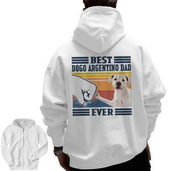 Best Dogo Argentino Dad Ever Vintage Father Day Zip Up Hoodie Back Print | Mazezy