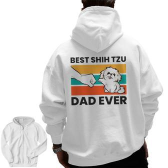 Best Shih Tzu Dad Ever Cute Shih Tzu Zip Up Hoodie Back Print | Mazezy
