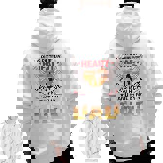 A Big Piece Of My Heart Lives In Heaven My Dad Essential Zip Up Hoodie Back Print | Mazezy