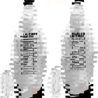 Black Father Nutrition Facts Melanin King Zip Up Hoodie Back Print | Mazezy