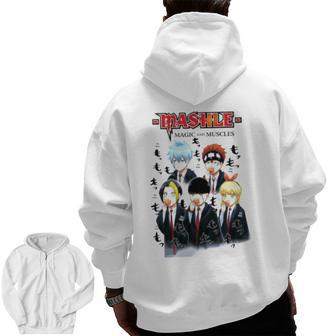 Burnedead And Friends Mashle Magic And Muscles Zip Up Hoodie Back Print | Mazezy