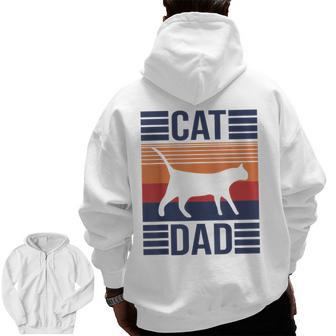 Cat Dad Best Fathers Day Men Daddy Papa Best Cat Dad Ever Zip Up Hoodie Back Print | Mazezy