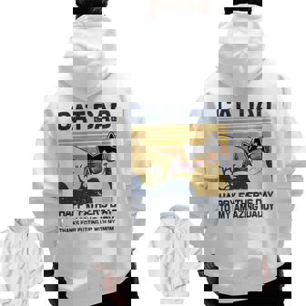 Cat Dad-Happy Father's Day To My Amazing Daddy Zip Up Hoodie Back Print | Mazezy