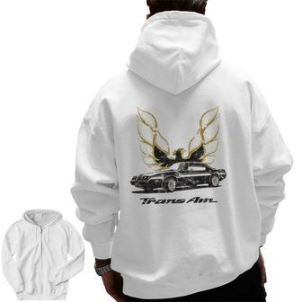 Classic Old School Muscle Car Classic Vintage American Car Zip Up Hoodie Back Print | Mazezy