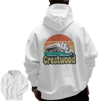 Crestwood Kentucky Ky Tourism Semi Stuck On Railroad Tracks Zip Up Hoodie Back Print | Mazezy