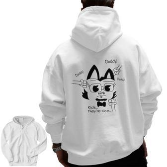 Dad Cat By Leo The Cartoonist Zip Up Hoodie Back Print | Mazezy