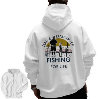 Dad And Daughter Fishing Partners For Life Vintage Zip Up Hoodie Back Print | Mazezy