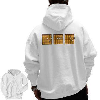 Dad Guitar Music Lover Zip Up Hoodie Back Print | Mazezy