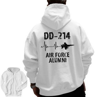 Dd214 Air Force Alumni Usaf Veteran T Zip Up Hoodie Back Print | Mazezy