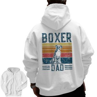 Dog Boxer Dad Vintage Boxer Dad Zip Up Hoodie Back Print | Mazezy