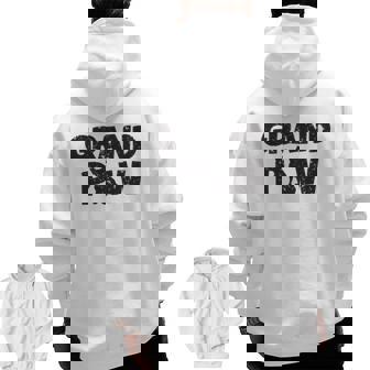 Dog Grandpa French Bulldog Grand Paw Lovers Grandpaw Zip Up Hoodie Back Print | Mazezy