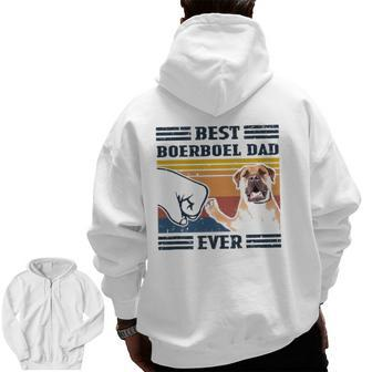 Dog Vintage Best Boerboel Dad Ever Father's Day Zip Up Hoodie Back Print | Mazezy