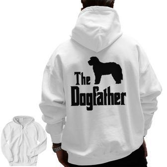 The Dogfather Dog Bernedoodle Zip Up Hoodie Back Print | Mazezy