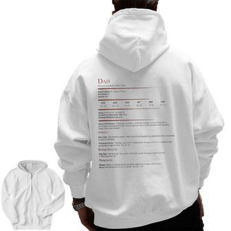 Dungeons And Rpg Dragons Dad Stat Father's Day Zip Up Hoodie Back Print | Mazezy