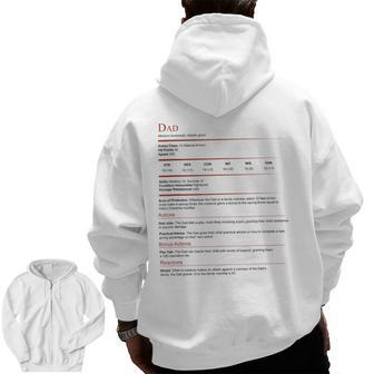 Dungeons And Rpg Dragons Dad Stat Father's Day Zip Up Hoodie Back Print | Mazezy