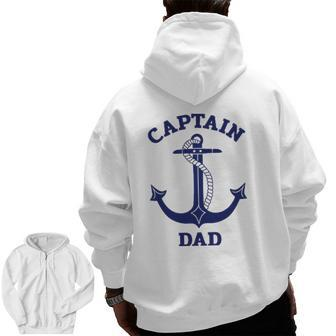 Father's Day Nautical Anchor Captain Dad Zip Up Hoodie Back Print | Mazezy DE