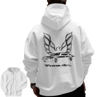 Firebird Trans Am Muscle Car Classic American Car Vintage Zip Up Hoodie Back Print | Mazezy