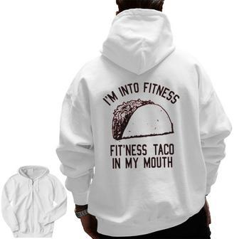 Fitness Taco Gym Zip Up Hoodie Back Print | Mazezy