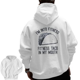 Fitness Taco Gym Zip Up Hoodie Back Print | Mazezy