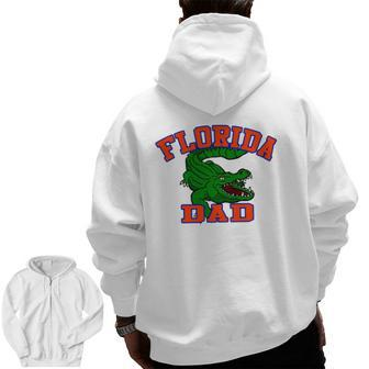 Florida Dad Green Crocodile Father's Day Zip Up Hoodie Back Print | Mazezy