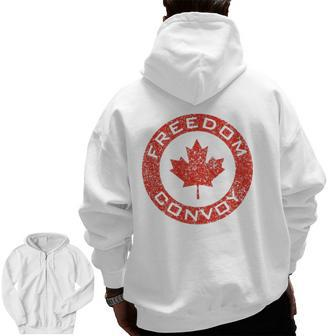 Freedom Convoy 2022 Canadian Maple Leaf Trucker Tees Zip Up Hoodie Back Print | Mazezy