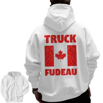 Freedom Convoy Support Canada Truck Fudeau Zip Up Hoodie Back Print | Mazezy