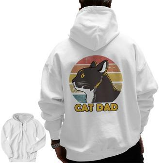 Cat Dad Father's Day Zip Up Hoodie Back Print | Mazezy