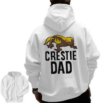 Crested Gecko Dad Lizard Pet Crested Gecko Zip Up Hoodie Back Print | Mazezy