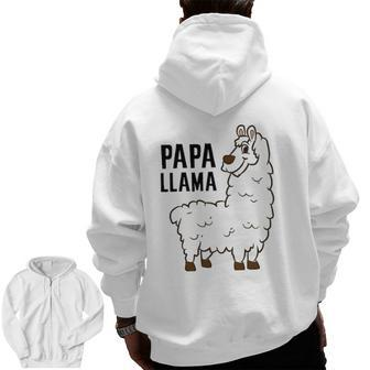 Papa Llama Lovers Zip Up Hoodie Back Print | Mazezy