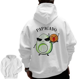 Papacado Avocado Lovers Father's Day Zip Up Hoodie Back Print | Mazezy
