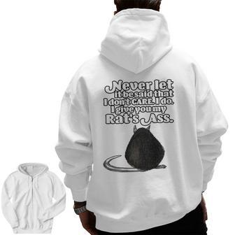 Vintage Saying About A Rat's Ass For Dad Grandpa Zip Up Hoodie Back Print | Mazezy DE