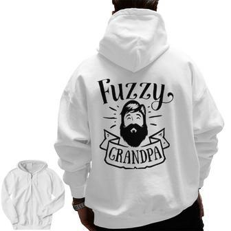 Fuzzy Grandpa Viking Bearded Men Zip Up Hoodie Back Print | Mazezy