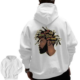 Happy Fathers Day Black African American Dad Junenth Zip Up Hoodie Back Print | Mazezy