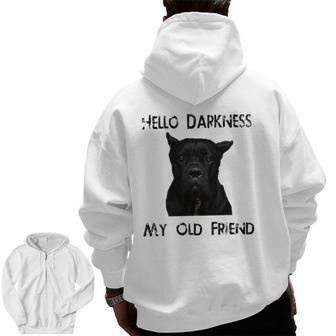 Hello Darkness My Old Friend Cane Corso Dad Zip Up Hoodie Back Print | Mazezy