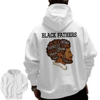 Junenth Black Fathers Matter Fathers Day Pride Dad Black Zip Up Hoodie Back Print | Mazezy