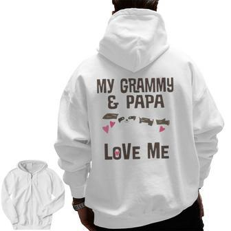 Kids My Grammy And Papa Love Me Granddaughter Sloth Zip Up Hoodie Back Print | Mazezy DE