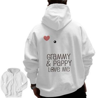 Kids Grammy And Pappy Love Me Zip Up Hoodie Back Print | Mazezy