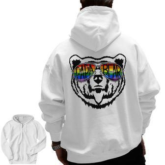 Lgbt Daddy Papa Bear Gay Pride Proud Dad Father's Day Zip Up Hoodie Back Print | Mazezy