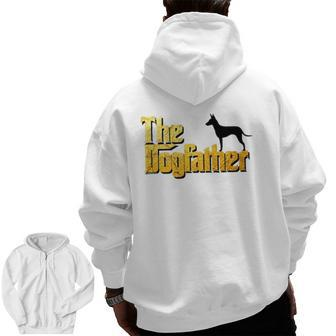 Manchester Terrier The Dogfather Zip Up Hoodie Back Print | Mazezy