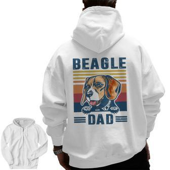 Mens Beagle Dad Father Retro Beagle Dog Dad Zip Up Hoodie Back Print | Mazezy AU