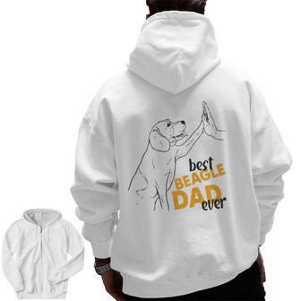 Mens Best Beagle Dad Ever Beagle For Men Beagle Daddy Zip Up Hoodie Back Print | Mazezy CA