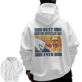 Mens Best Griffon Bruxellois Dad Ever Dog Lover Father's Day Zip Up Hoodie Back Print | Mazezy