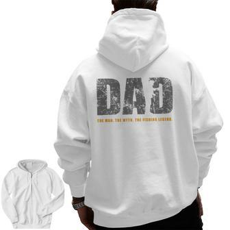 Mens Fishing Dad Fishing Lover Zip Up Hoodie Back Print | Mazezy
