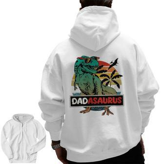 Mens Matching Family Dadasaurusrex Father's Day Dad Zip Up Hoodie Back Print | Mazezy