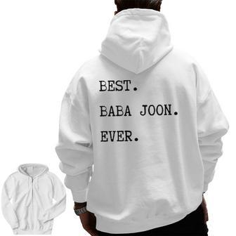 Mens Persian Father's Day Best Baba Joon Ever Zip Up Hoodie Back Print | Mazezy